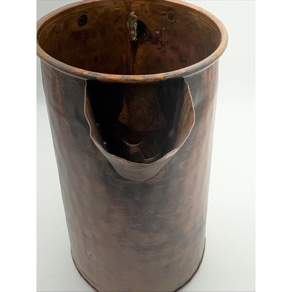 Vintage Copper Farmhouse Water Jug Pitcher With Wrought Iron Handle Turkey - Picture 6 of 10